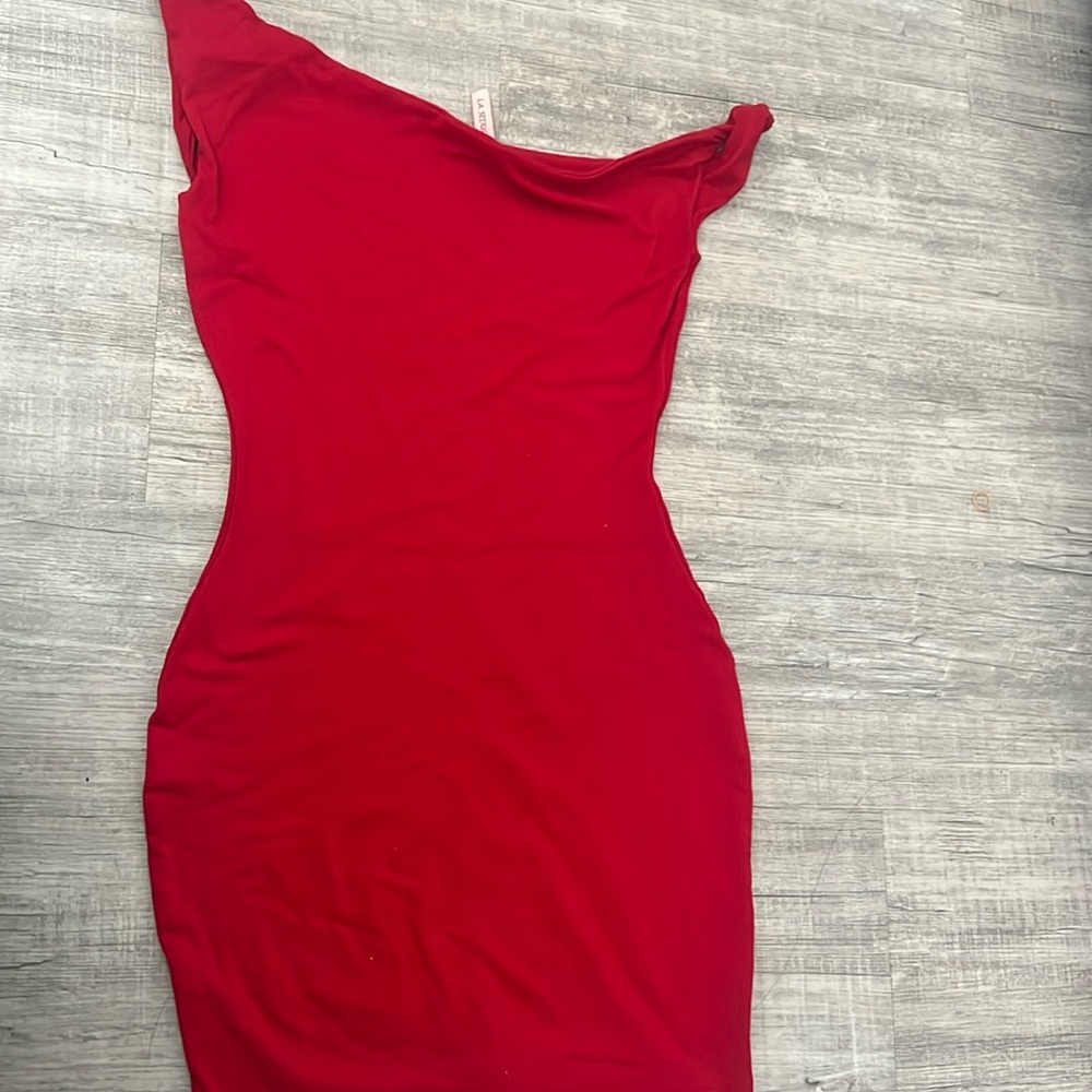 Red mini dress